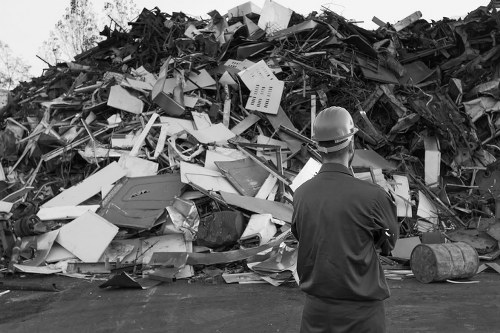 Various types of builders waste including concrete and wood