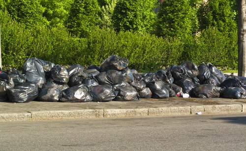 Professional waste clearance team managing builders debris