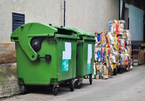 Professional waste collection team at work